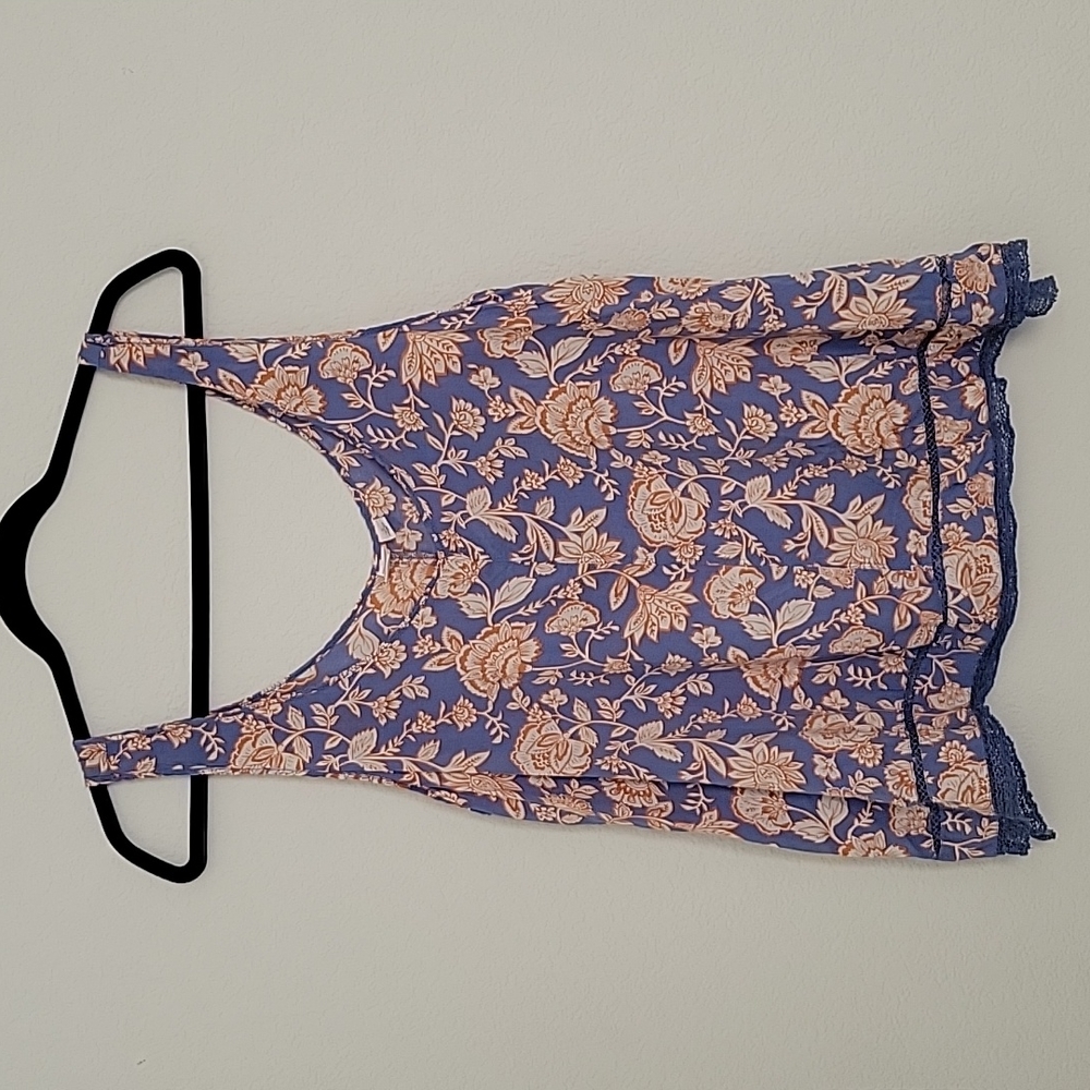 MELROSE AND MARKET blue and orange floral tank size small